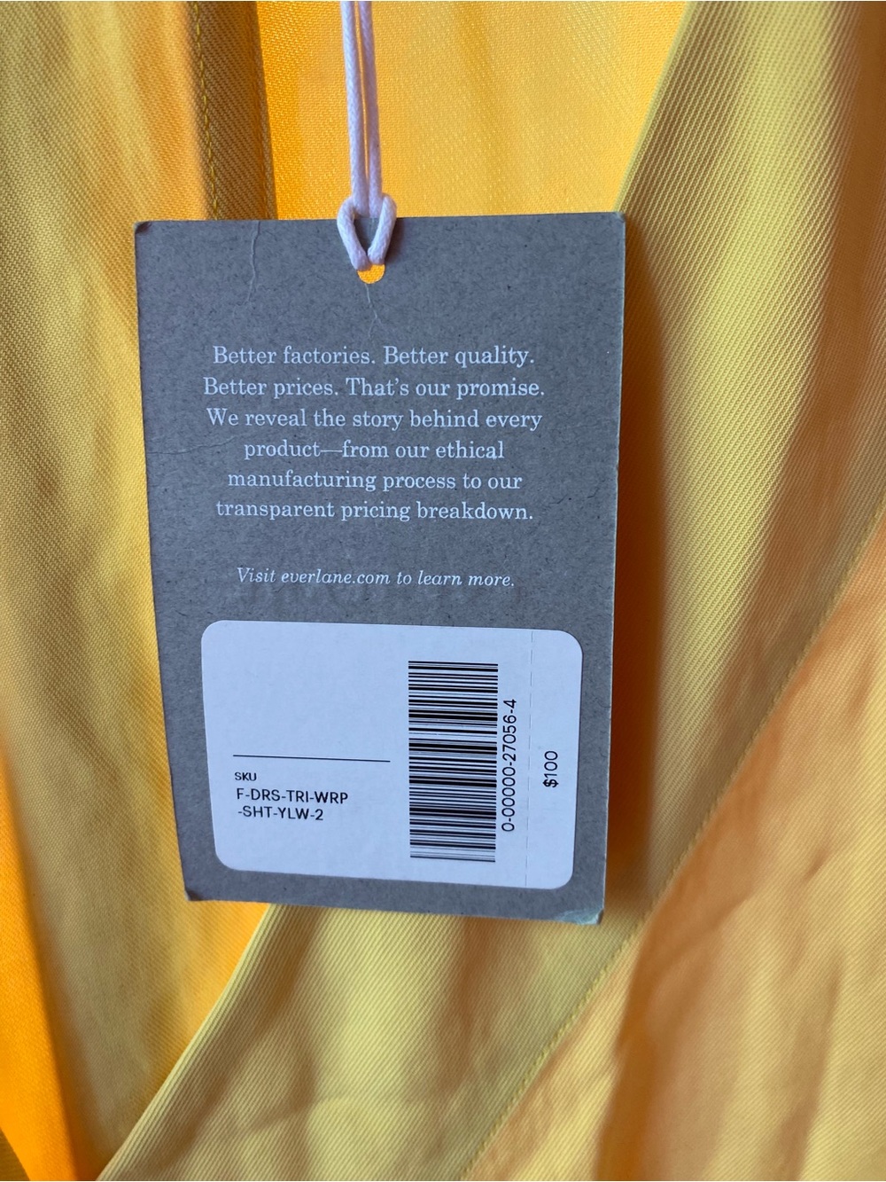 Everlane Yellow Sleeveless V-Neck Dress - Picture 3 of 10